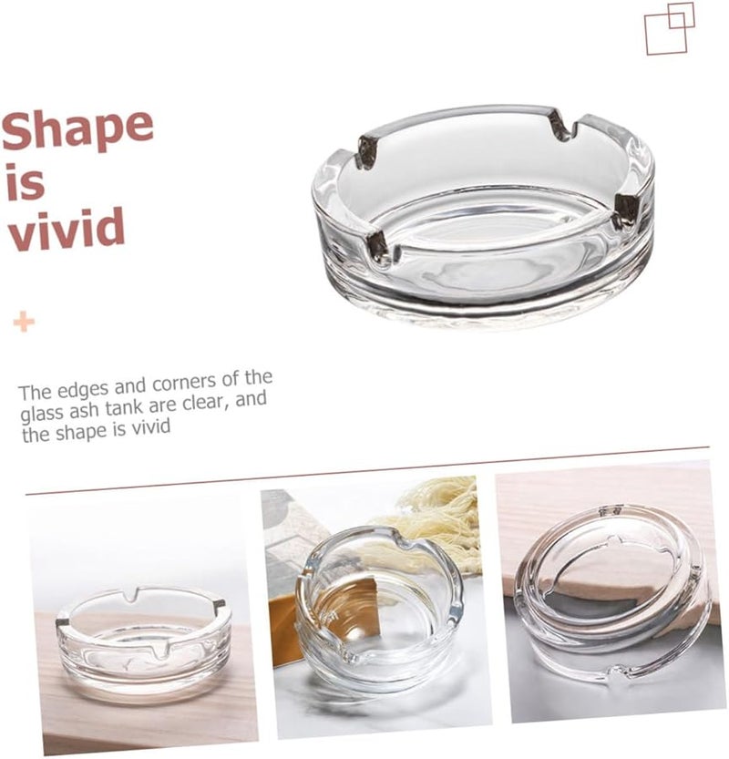 Crystal Glass Round Ashtray for Home and Outdoor Use Easy to Clean Decorative Party - Image 4